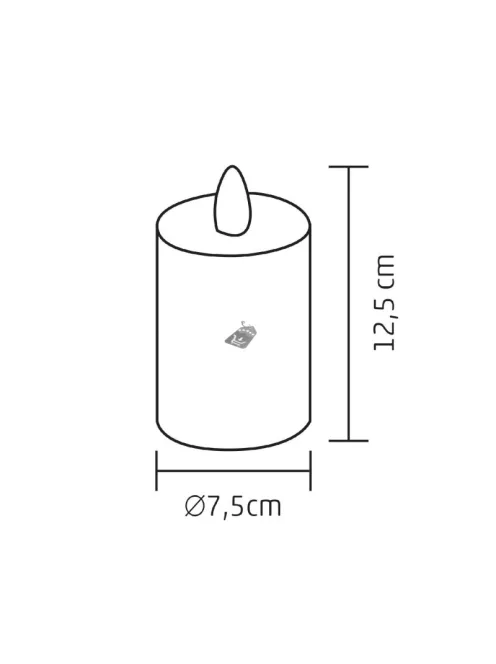 Home CDO 1 LED-es gyertya, melegfehér LED, műanyag, 3 funkció, kültéri, beltéri