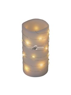   Home MLF 26/WW micro LED-es fényfüzér, 2 m / 20 db melegfehér micro LED, állófényű, átlátszó vezeték, időzíthető, gombelemes, la