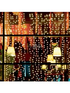   Home KIN 294C/WH LED-es fényfüggöny, 2x1,4 m / 294 db hidegfehér LED, fehér vezeték, állófényű, hálózati adapter, kül- és beltér