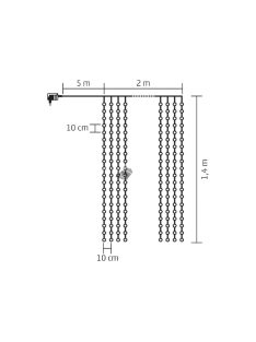   Home KIN 294C/WH LED-es fényfüggöny, 2x1,4 m / 294 db hidegfehér LED, fehér vezeték, állófényű, hálózati adapter, kül- és beltér
