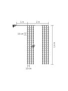 Home KIN 294C/WW LED-es fényfüggöny, 2x1,4 m / 294 db melegfehér LED, fehér vezeték, állófényű, hálózati adapter, kül- és beltéri kivitel