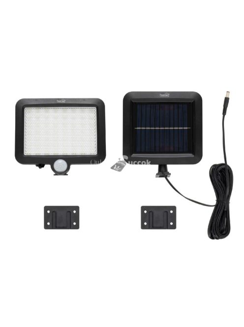 Home FLP250SOLAR napelemes LED reflektor, 250 lm, PIR mozgásérzékelő, 120° 5m, 56 db hidegfehér SMD LED, energiatakarékos, műany