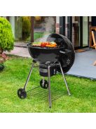 Home GR03 fedeles gömbgrill, faszén, faszénbrikett, zománcozott acél tűztér és fedél, krómozott acél rostély, galvanizált acél s