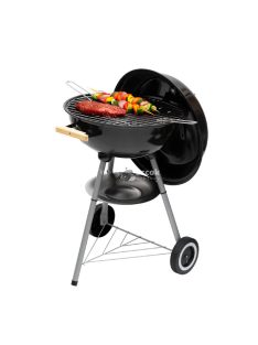   Home GR02 fedeles gömbgrill, faszén, faszénbrikett, zománcozott acél tűztér, krómozott acél rostély, korrózióálló, rozsdamentes 