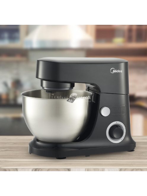 Midea MJ-KM6001W konyhai robotgép, 600 W, ABS burkolat, 4 literes rozsdamentes keverőtál, antracit