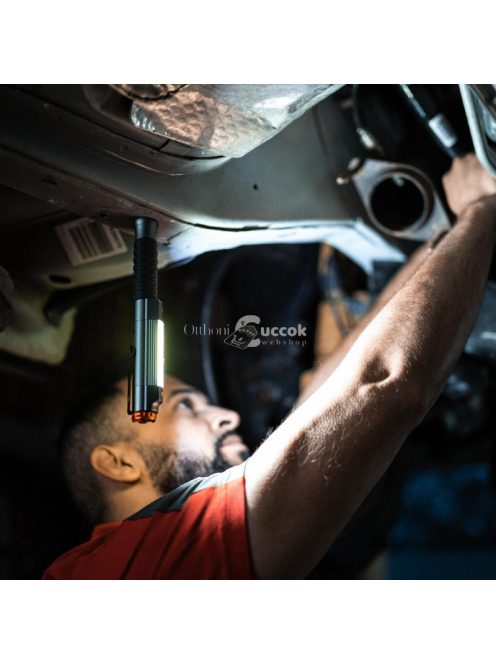 NEBO NE1041 Big Larry 3, zseblámpa és szerelőlámpa, 600 lm - 40 lm, övcsipesz, mágneses, Direct-to-Red