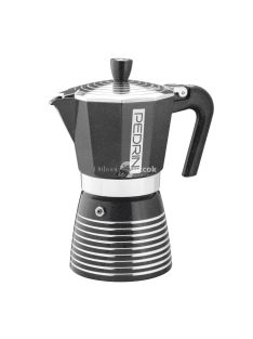   Pedrini Infinity Rock kávéfőző, 6 személyes, fekete, alumínium kivitel