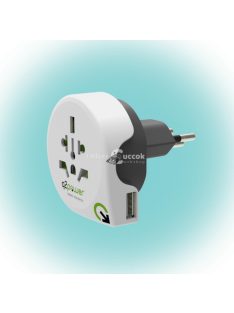   Q2POWER 1.100210 utazóadapter, World to Switzerland USB, indulási ország: AUS/CHINA, IT, UK, CH, BRAZIL, USA, EURO, célország: C