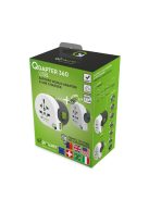 Q2POWER 2.100130 utazóadapter, Qdapter 360 USB, két készülék a szettben: Qdapter (USB aljzattal) és World to Europe