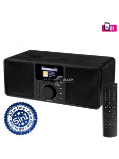   SAL INR 5000/BK internetrádió, 5 in 1, 2x5 W, Bass reflex, világrádió, FM RDS, BT, AUX, Média Center hálózati zenetár, EQ