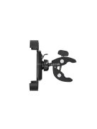 SAL SA065 kerékpáros, rolleres mobiltartó, masszív tartóbilincs, biztonsági retesz, védett sarokelemek, gumi és szilikonbetétek,