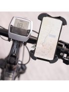 SAL SA065 kerékpáros, rolleres mobiltartó, masszív tartóbilincs, biztonsági retesz, védett sarokelemek, gumi és szilikonbetétek,