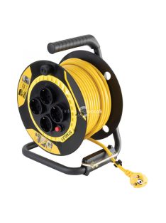   STANLEY SXECCL26BVE beltéri kábeldob, 25 m, beépített kábelvezető, masszív fém láb és fogantyú, H05VV-F 3G1,5 mm2 kábel, max. 30