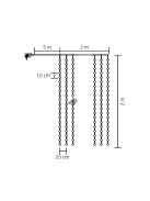 Home KAF200DWH DOT LED-es fényfüggöny, kül- és beltéri kivitel, 200db hidegfehér LED, 2m x 2 m, választható ismétlődő időzítés