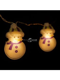   Family LED fényfüzér - hóember - 10 LED - 1,35 méter - melegfehér - 2 x AA
