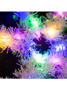   Family Karácsonyi dekoráció - irizáló, színes LED-es hópehely - 32 cm - elemes