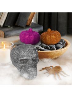   Halloween-i dekoráció szett - pók, koponya, 2 db tök - glitteres