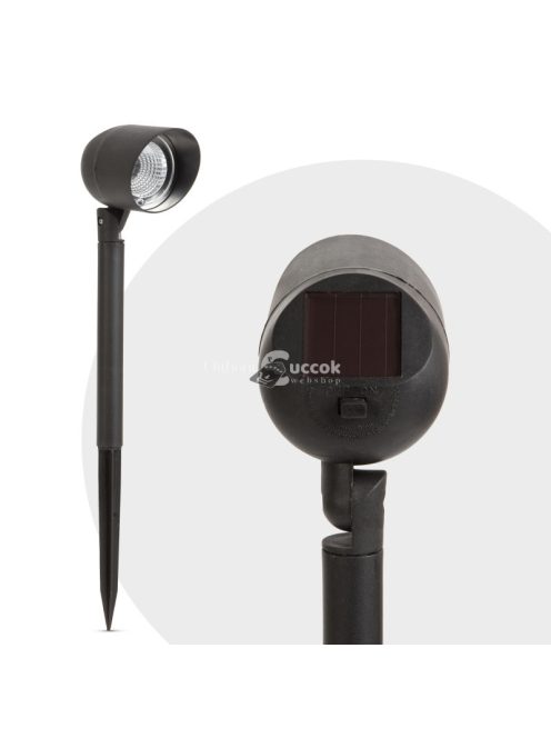 Garden of Eden LED-es szolár lámpa fényvetővel - fekete - 410 mm