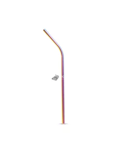   Rozsdamentes acél szívószál szett - titán szivárványos - 215 x 6 mm - 5 részes