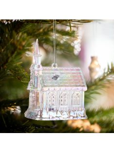  Family Karácsonyi dísz - irizáló, akril templom - 75 x 100 x 60 mm