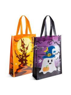   Halloween-i ajándéktáska - narancssárga / lila - 30 x 40 x 10 cm
