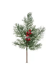   Family Karácsonyi dekoráció - fenyőág piros bogyóval - 35 cm