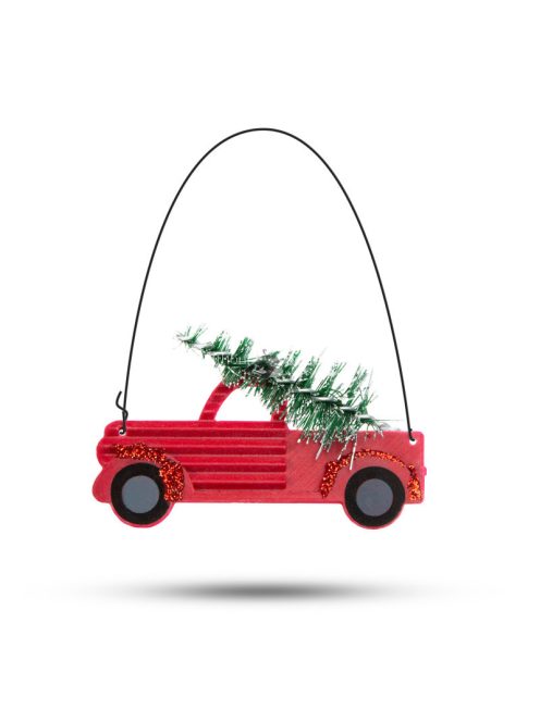 Family Karácsonyfa dísz - akasztható kisautó - 10 x 7 cm - 4 db / csomag