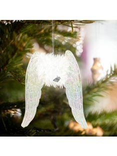   Family Karácsonyi dísz - irizáló, akril angyalszárnyak - 15 x 12,5 x 1,5 cm