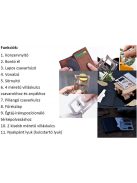 túlélő kártya, 11 funkciós, tokkal; 6,9×4,5×0,2cm, inox