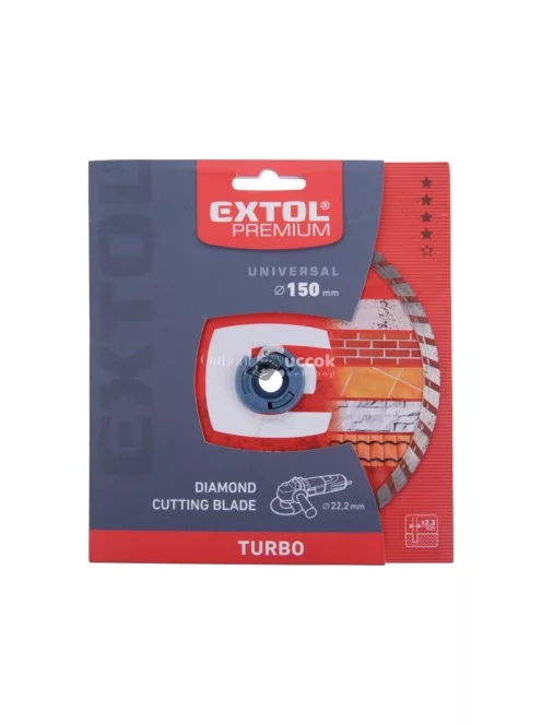 EXTOL PREMIUM gyémántvágó TURBO gránit/kerámia; 150×22,2mm, max.10.200 ford/perc