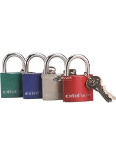 EXTOL CRAFT lakat, vas, 3 kulccsal, dobozban; 38mm
