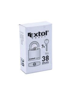EXTOL CRAFT lakat, vas, 3 kulccsal, dobozban; 38mm