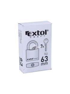 EXTOL CRAFT lakat, vas, 3 kulccsal, dobozban ; 63mm