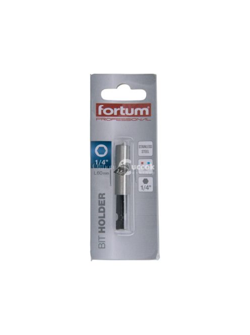 FORTUM bittartó szár, 1/4', 60mm; rozsdamentes acél, mágneses, bliszteren