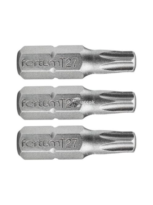 FORTUM behajtóhegy TORX, 3 db, S2 acél; T 30×25mm, bliszteren