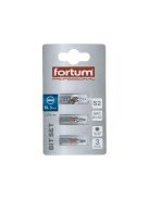 FORTUM behajtóhegy lapos, 3 db, S2 acél; 3×25mm, bliszteren