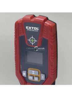   EXTOL PREMIUM digitális detektor, rejtett fém (vas, réz, alu) és fa tárgyak, illetve feszültség alatti vezeték keresésére, LCD k