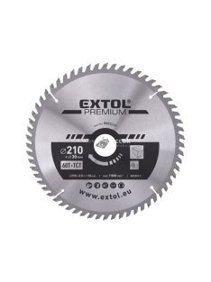   EXTOL PREMIUM körfűrészlap, keményfémlapkás, 250×30mm(lyuk átm), T24; 3,2mm lapkaszélesség, max. 6500 ford/perc