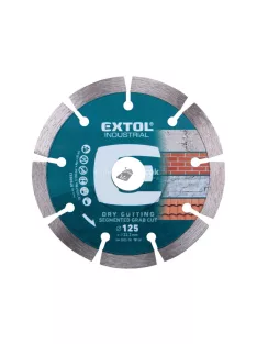   EXTOL INDUSTRIAL gyémántvágó, ipari korong, szegmenses; 125mm, száraz vágásra