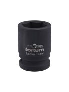 FORTUM gépi (impakt) dugófej 3/4', 27mm, L 52 mm, feketített, FORTUM