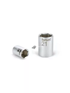   FORTUM dugófej, 1/2', 32mm, 61CrV5, mattkróm; 44mm hosszú FORTUM