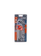 EXTOL PREMIUM torx kulcs klt., CV. ; 9db, lyukas, T10,15,20,25,27,30,40,45,50, bliszteren