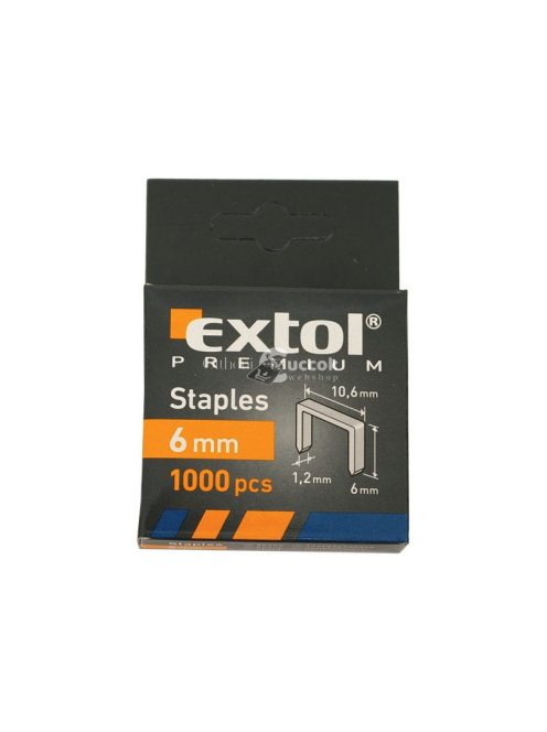 EXTOL PREMIUM tűzőgépkapocs profi (10,6×0,52×1,2mm) ; 10mm, 1000db