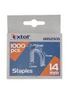 EXTOL PREMIUM U-szeg profi tűzőgéphez 7,55×0,52×1,2mm ; 14mm, 1000db, használható: 4770704, 8851110 és 8851112 tűzőgéphez