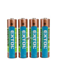   EXTOL ENERGY elem klt. 4 db, alkáli, 1,5V, méret: AAA (LR03); hosszú étettartam, bliszteren