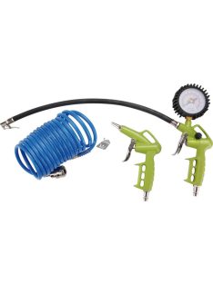   EXTOL CRAFT alap légkompresszor tartozék szett, 3db (lefúvató pisztoly, gumiabroncsfúvó pisztoly,spiráltömlő), 1/4 gyorscsatlak