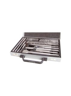   EXTOL PREMIUM betonfúró és véső klt. SDS PLUS; 17db, 5, 6, 8,10/110mm, 6,8,10,12/160mm, 8,10/210mm, 12,14/260mm, vésők lapos, he