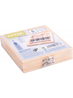   EXTOL CRAFT fafúró klt. 4db, süllyesztővel (konfirmátor csavar előfúró) 3-4-5-6mm, hossz 76-94mm, fa dobozban