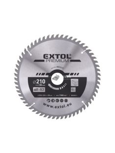   EXTOL PREMIUM körfűrészlap, keményfémlapkás, 125×22,2mm(lyuk átm), T40; 2,6mm lapkaszélesség, max. 10000 ford/perc