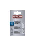 FORTUM behajtóhegy TORX, 3 db, S2 acél; T 15×25mm, bliszteren